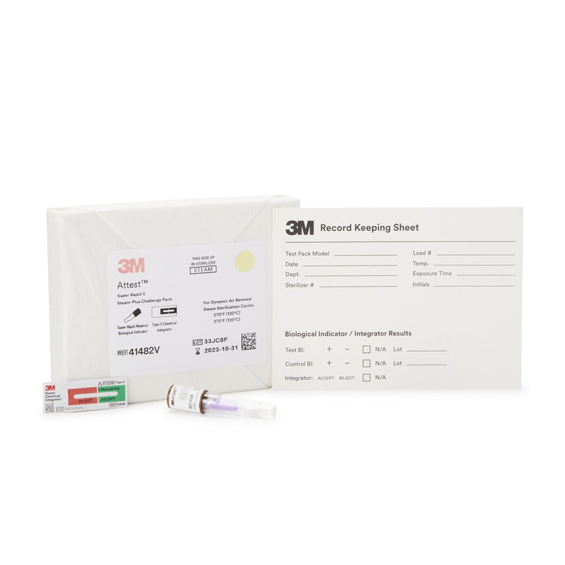 Solventum Corporation 3M Attest Super Rapid 5 Steam-Plus Sterilization BI Challenge Pack (24/CS)