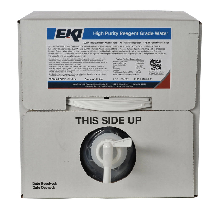 EK Industries Inc Ek Industries Inc Deionized Water Chemistry Reagent, 20 Liter Cubitainer 