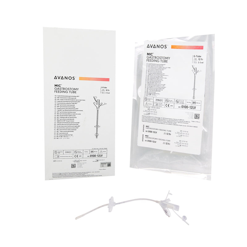 Gastrostomy Feeding Tube MIC 12 Fr. Silicone Sterile 