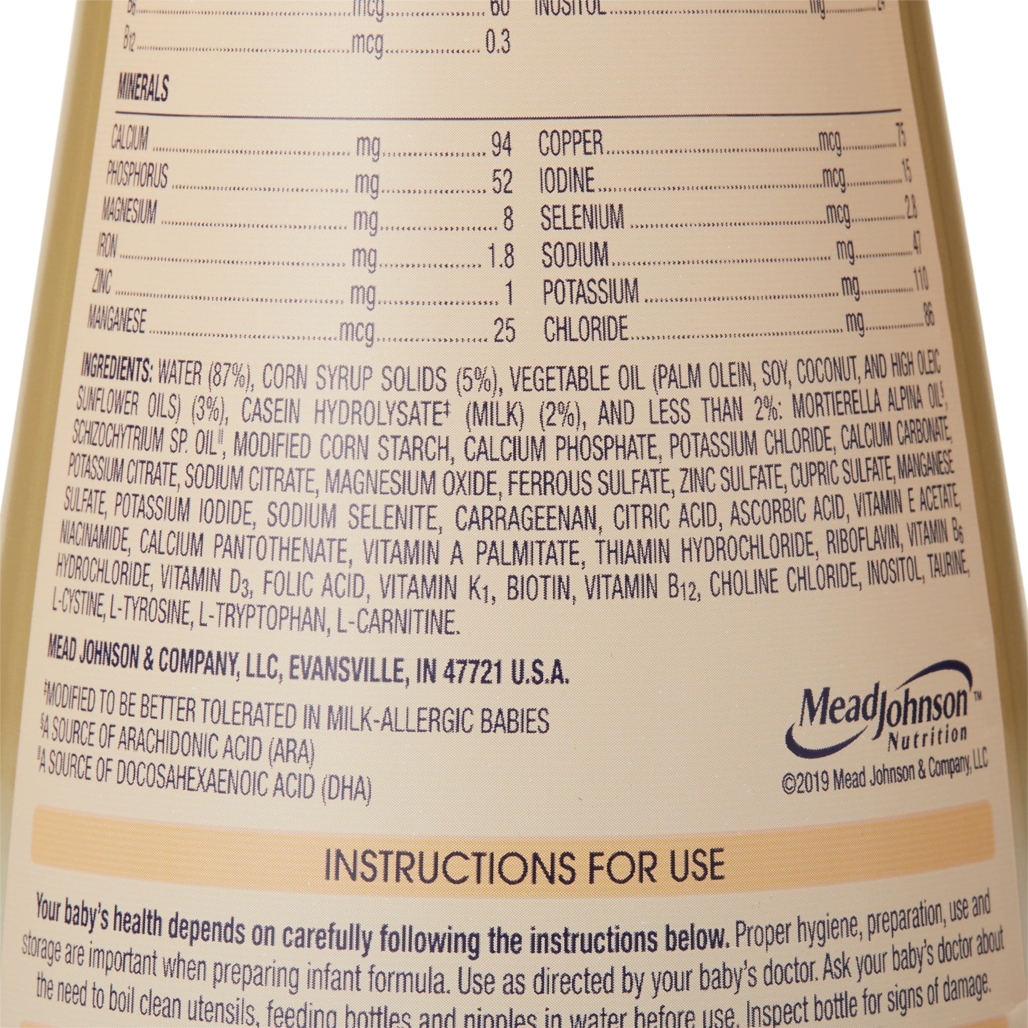Mead Johnson Nutramigen Ready to Use Infant Formula, 1-quart bottle (6/CS) 