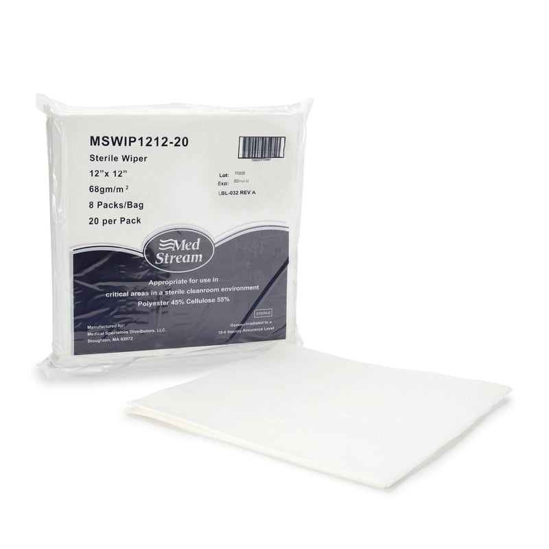 McKesson Cleanroom Wipe ISO Class 5, White, Sterile, Disposable, 12 x 12 Inch (Case of 1280)