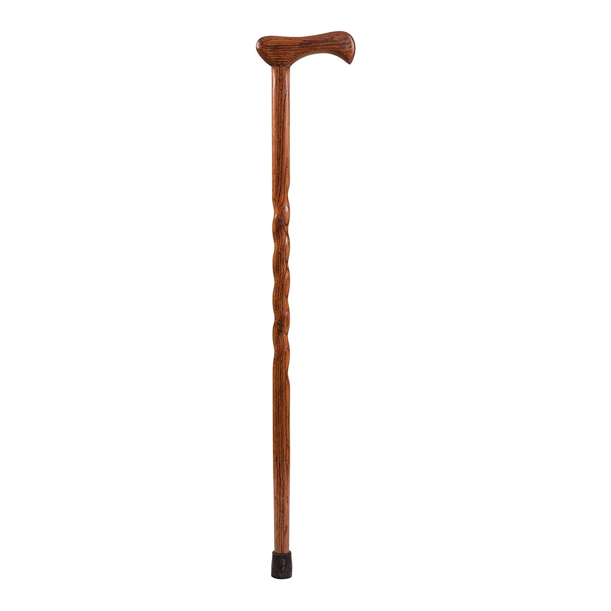 Mabis Healthcare Brazos Twisted Oak Cane with T-Handle, Red, 37-Inch Height 