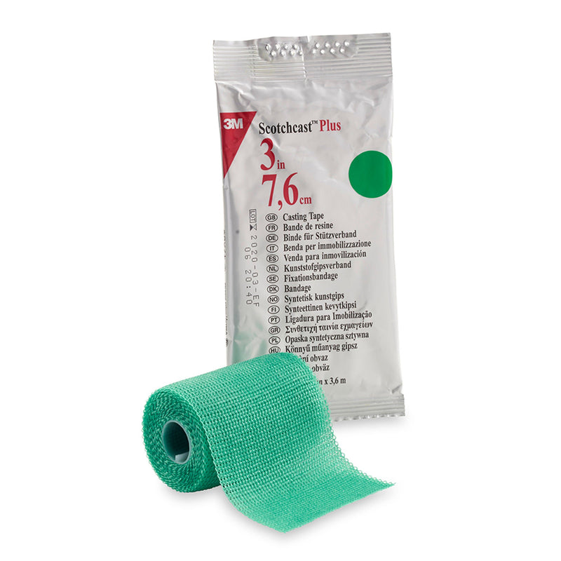 3M Scotchcast Plus Green Cast Tape, 3 Inch x 4 Yard (Case of 10)