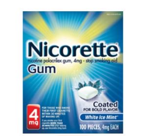 Glaxo Consumer Products Nicorette Stop Smoking Aid Gum 4 mg White Ice Mint 