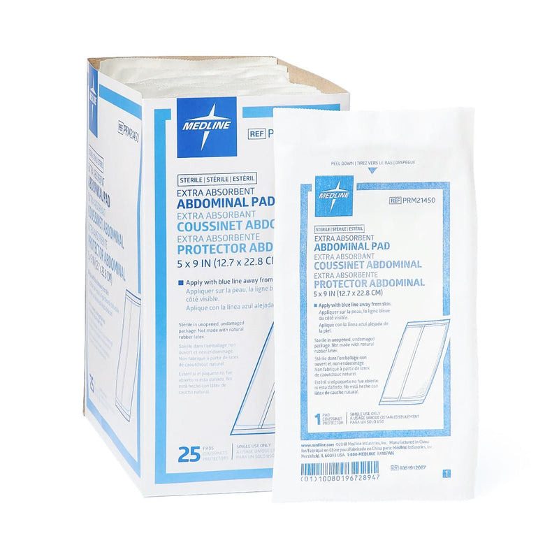 Caring Sterile Abdominal Pad, 5 x 9 Inch (400/CS)