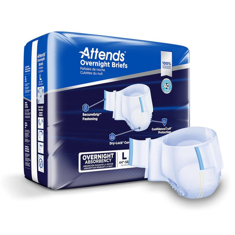 Attends Briefs with Overnight Protection, Large (Case of 56)