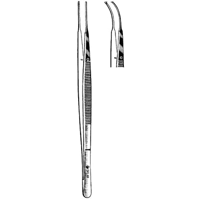 Sklar Gerald Tissue Forceps - 7", Curved, 1x2 Teeth - 47-1186