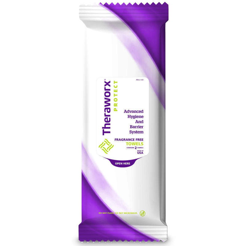 Theraworx Unscented Bath Wipe, 2 Count (Case of 200)