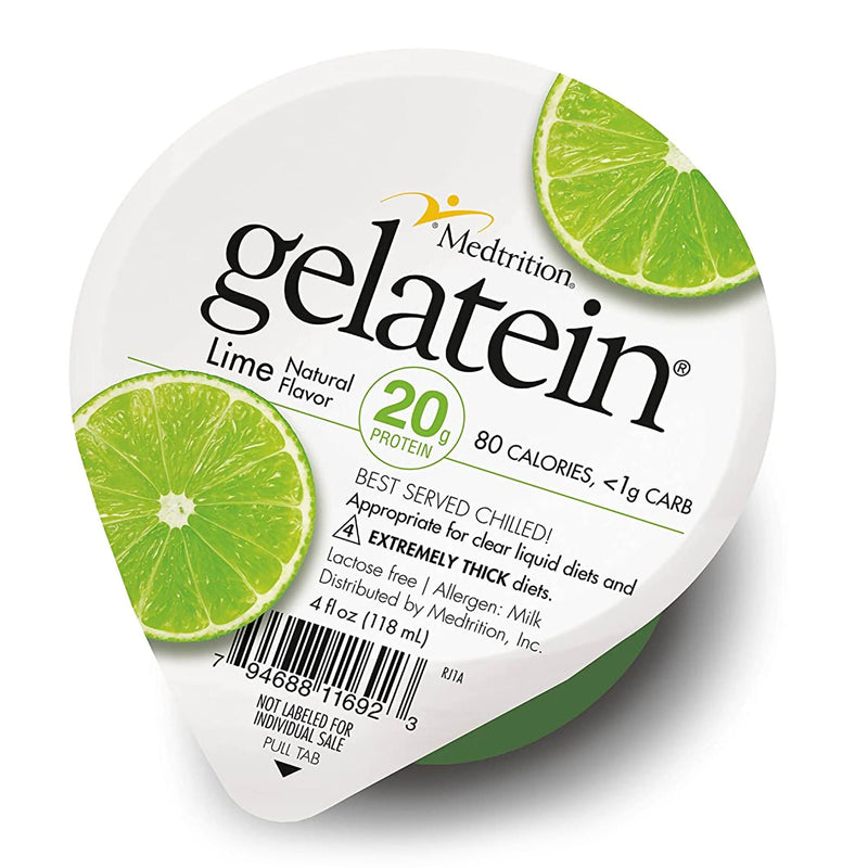 Oral Supplement Gelatein Lime Flavor Gel 4 oz. Cup (Case of 36)