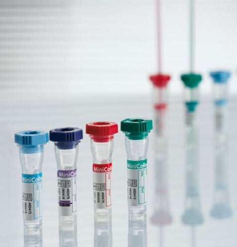 MiniCollect Capillary Blood Collection Tube Lithium Heparin Additive 1 mL Rubber Cross-Section Cap Polypropylene Tube (Case)