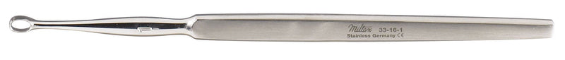 Dermal Curette Miltex Piffard 5-1/2 Inch Length Flat Handle Size 00 Tip Straight Fenestrated Oval Tip 
