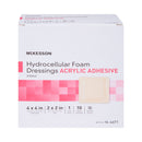 McKesson Acrylic Adhesive with Border Foam Dressing, 4 x 4 Inch (Case of 100)