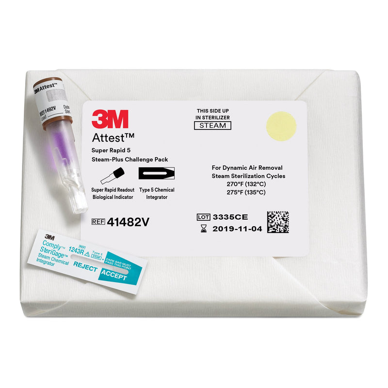 Solventum Corporation 3M Attest Super Rapid 5 Steam-Plus Sterilization BI Challenge Pack (24/CS) 