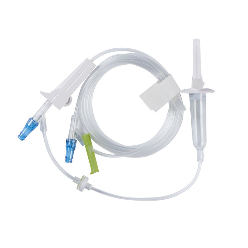Primary IV Administration Set LifeShield Gravity 2 Ports 15 Drops / mL Drip Rate Without Filter 100 Inch Tubing Solution Without Flow Regulator (Case of 48)