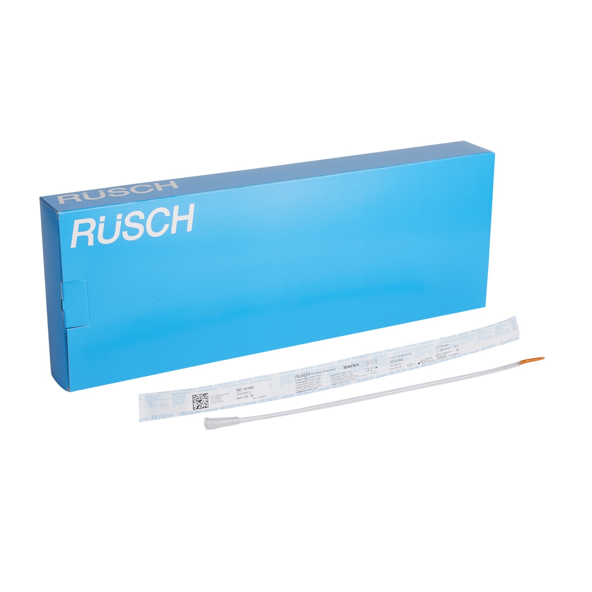 Urethral Catheter Rüsch Tiemann Tip Silicone Coated PVC 14 Fr. 16 Inch Length 