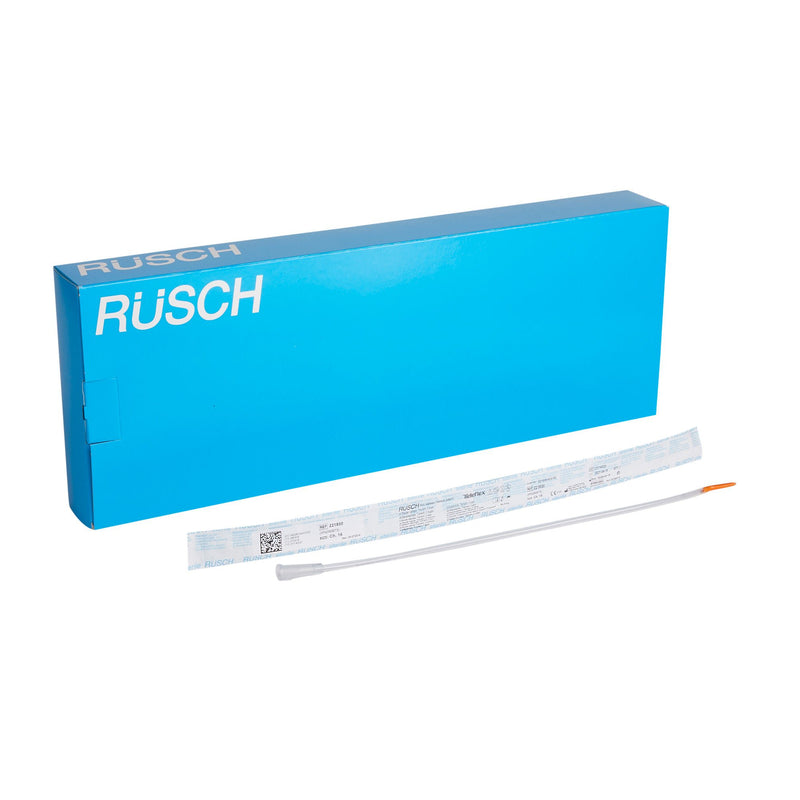 Urethral Catheter Rüsch Tiemann Tip Silicone Coated PVC 14 Fr. 16 Inch Length (Box of 50)