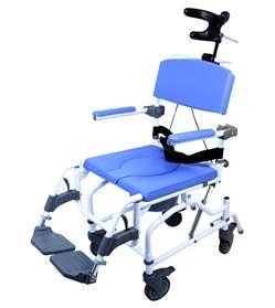 Commode / Shower Chair Healthline EZee Life Tilt Padded Flip-Back Arms Aluminum Frame Padded Backrest 18 Inch Seat Width 300 lbs. Weight Capacity (Each)