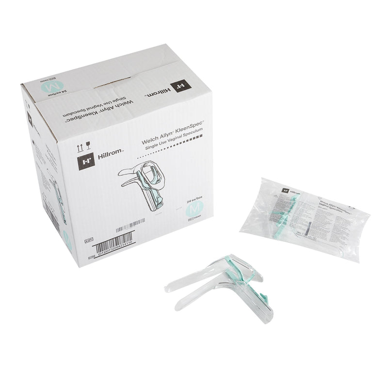 Vaginal Speculum KleenSpec 590 Series Premium Pederson NonSterile Office Grade Acrylic Medium Double Blade Duckbill Disposable Corded/Cordless Light Source Compatible 