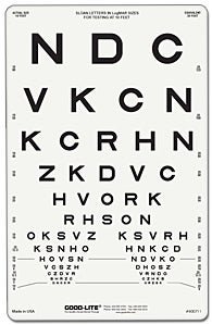 Eye Chart Good-Lite 10 Foot Distance Acuity Test (Each)