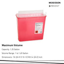 McKesson Brand McKesson Prevent Red Sharps Container, 1.25 Gallon, 10.75 x 10.5 x 4.75 Inch (20/CS) 
