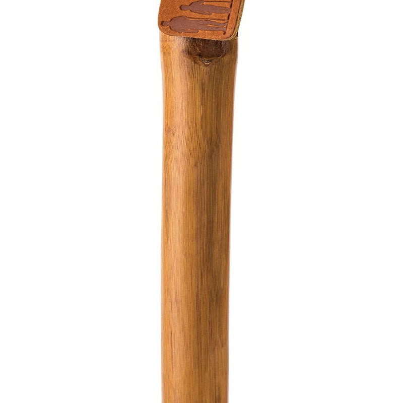Mabis Healthcare Brazos Iron Bamboo Rustic Walking Stick, 58 Inch Height, Red 