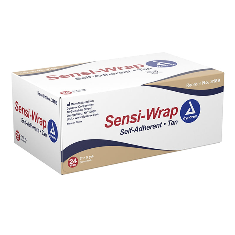 Dynarex Sensi-Wrap Self-adherent Closure Cohesive Bandage, 3 Inch x 5 Yard (24/CS) 