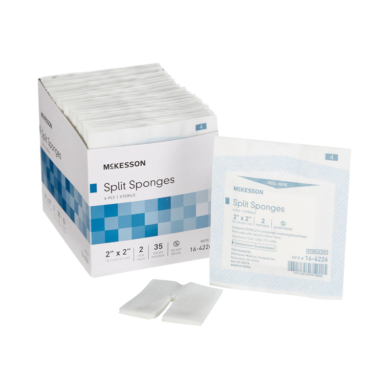 McKesson IV/Drain Split Dressing, 2 x 2 Inch, Six Ply (Case of 700)