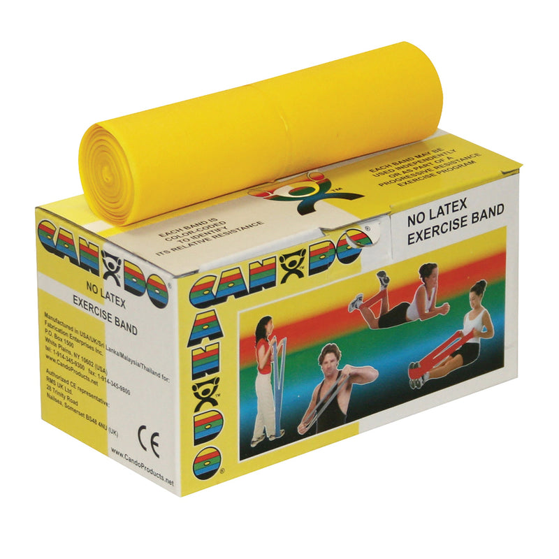 Fabrication Enterprises CanDo Exercise Resistance Band, Yellow, 5 Inch x 6 Yard, X-Light Resistance 