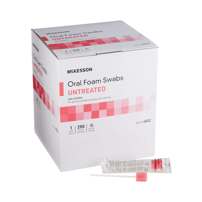 McKesson Oral Swabstick, Foam Tip, Untreated (Case of 1000)