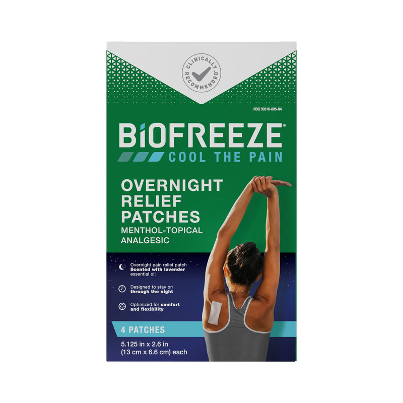 Biofreeze Overnight Relief Menthol-Topical Analgesic Patches (Case of 96)