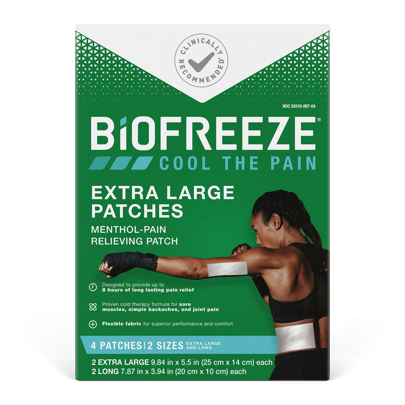 Biofreeze Menthol Pain Relieving, 2 25x14 cm Patches, 2 20x10 cm Patches (Case of 96)