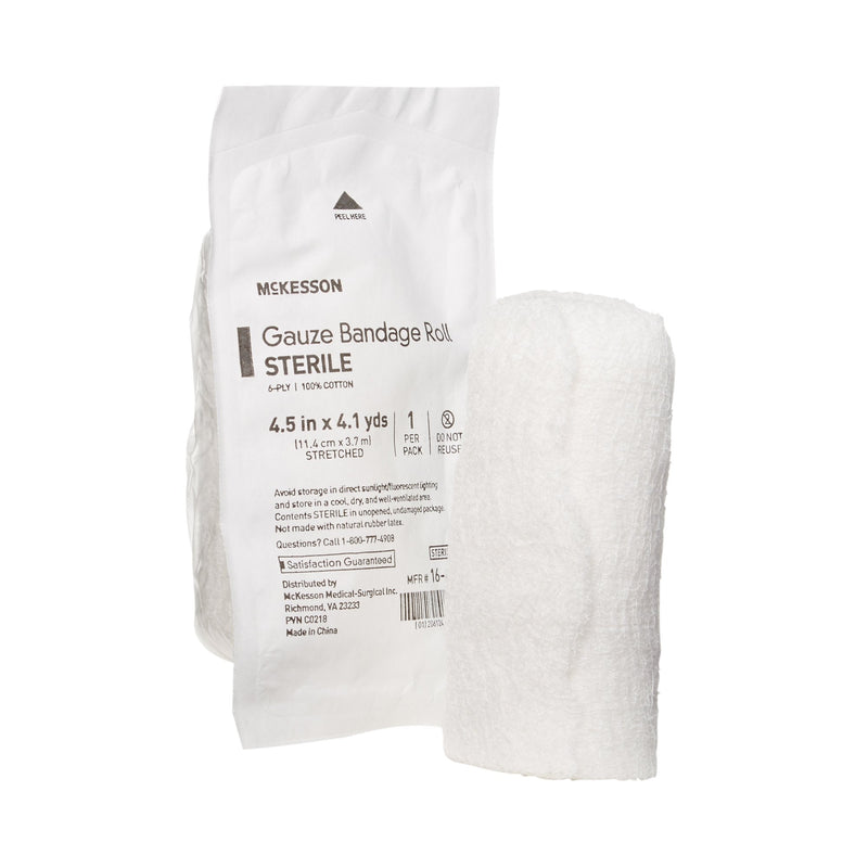 McKesson Brand McKesson Sterile Fluff Bandage Roll, 4.5 Inch x 4.1 Yard, Six Ply (100/CS) 