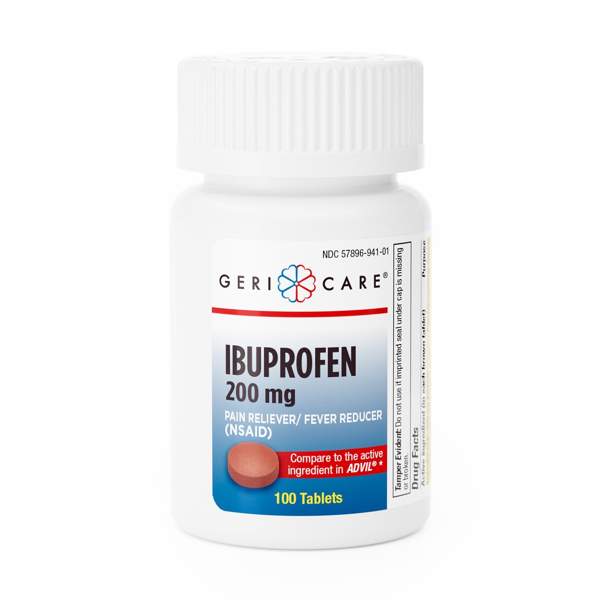 Geri-Care Geri-Care 200mg Ibuprofen Tablets, Pain Reliever, Fever Reducer (12/CS) 