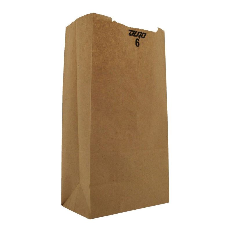 Duro Recycled Brown Kraft Paper Bag, 6 x 3.63 x 11.06 Inch (Case of 500)