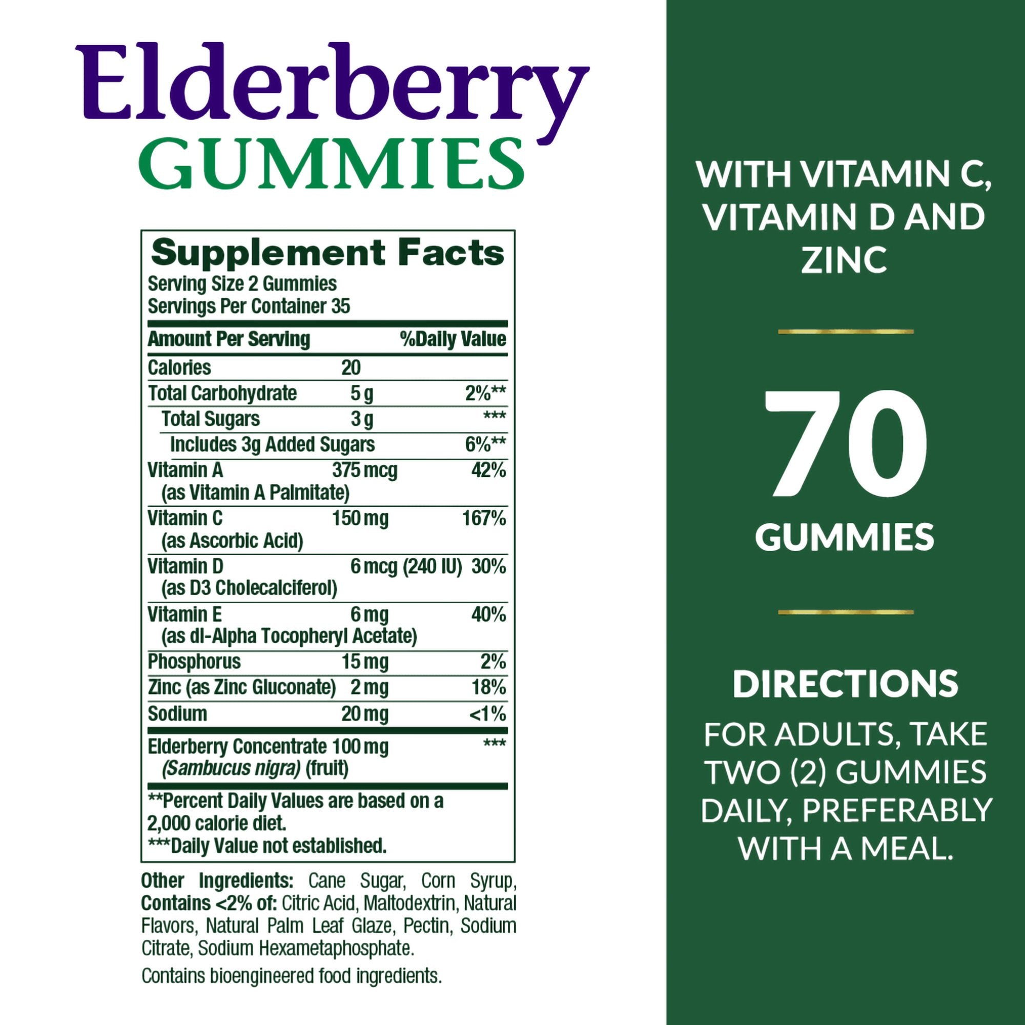US Nutrition Nature's Bounty Elderberry Gummies