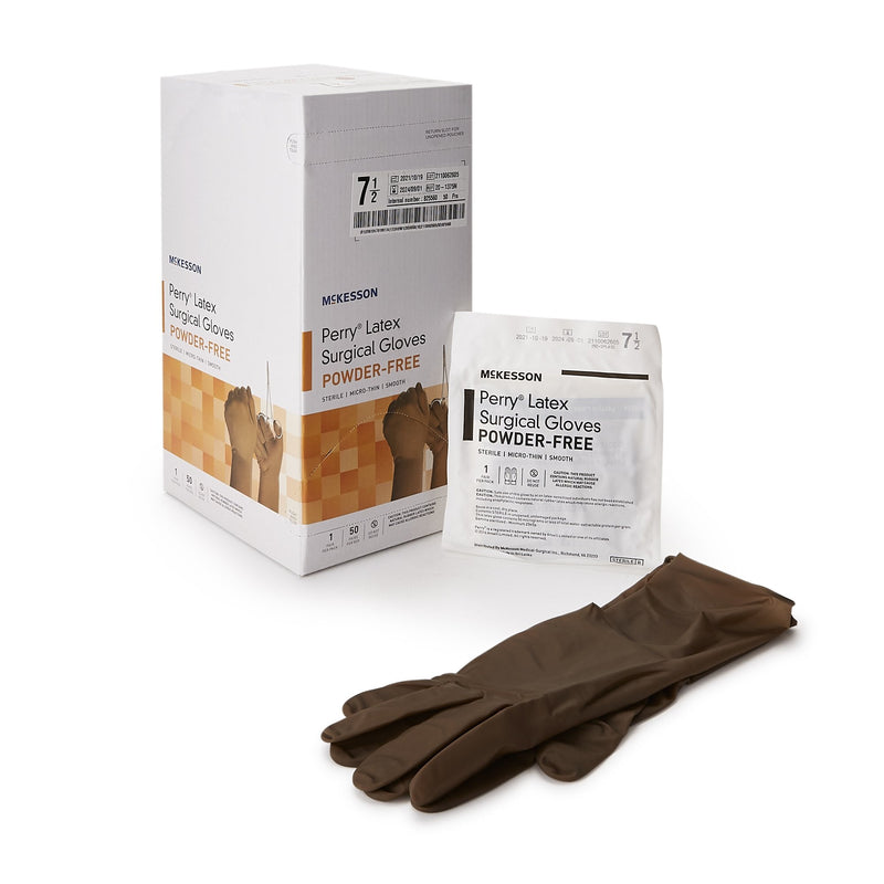 McKesson Brand McKesson Perry Latex Surgical Glove, Size 7.5, Brown (200/CS) 