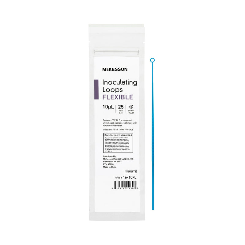 McKesson Inoculating Loop, Light Blue, 10 µL, 20 cm Length (Case of 1000)
