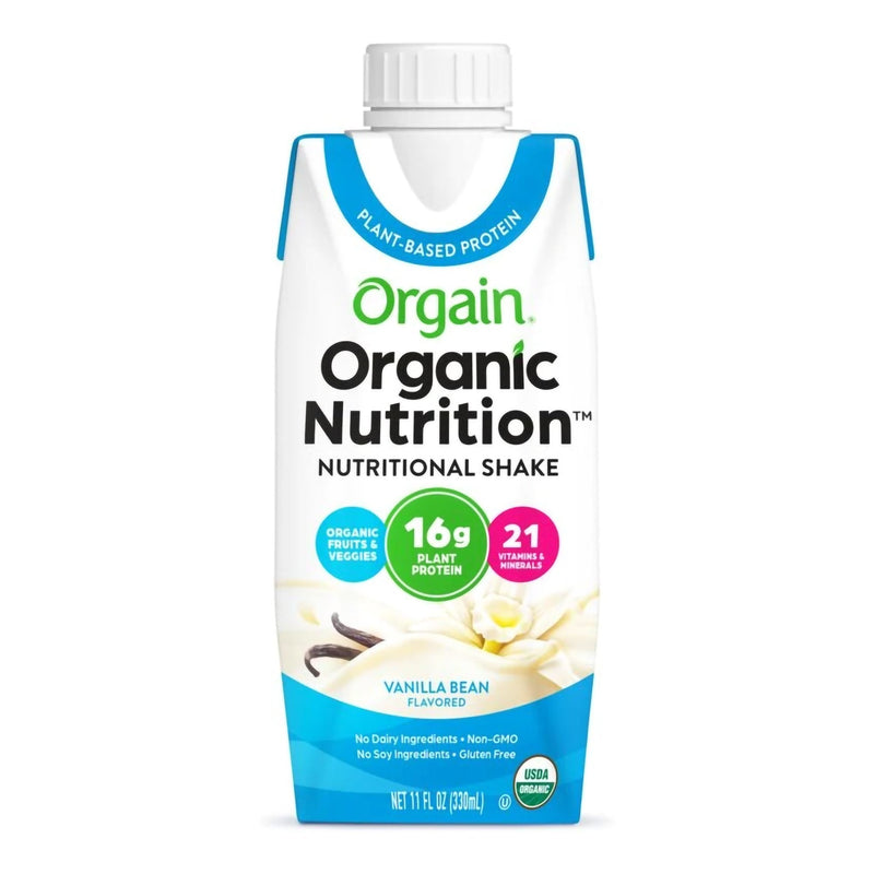 Orgain Organic Nutrition Vegan Vanilla Nutritional Shake, 11-ounce carton (12/CS) 