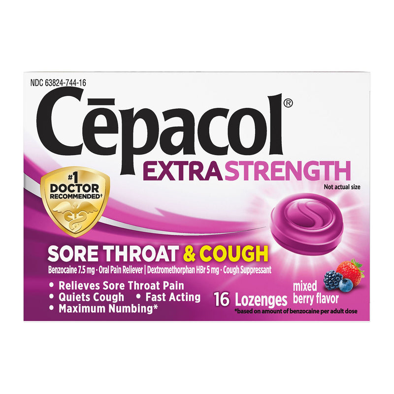Cepacol Extra Strength Sore Throat & Cough Lozenges Mixed Berry (Carton of 16)