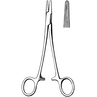 Merit Mayo-Hegar Needle Holder - 5-1/4", Serrated with Groove - 97-842