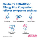 J & J Sales Benadryl Children's Allergy Plus Congestion Liquid Grape Flavor, 4 ounces 