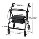 McKesson Folding Aluminum Four-Wheel Rollator, Black (Each)
