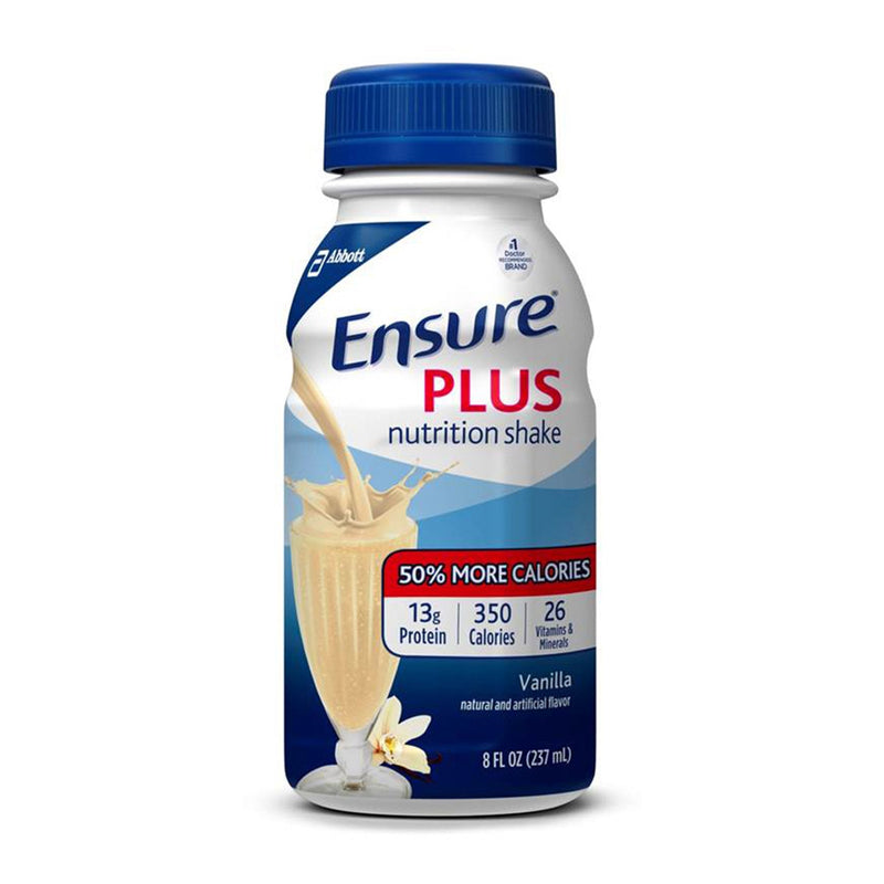 Abbott Nutrition Ensure Plus Nutrition Shake, Vanilla, 8-ounce bottle (16/CS) 