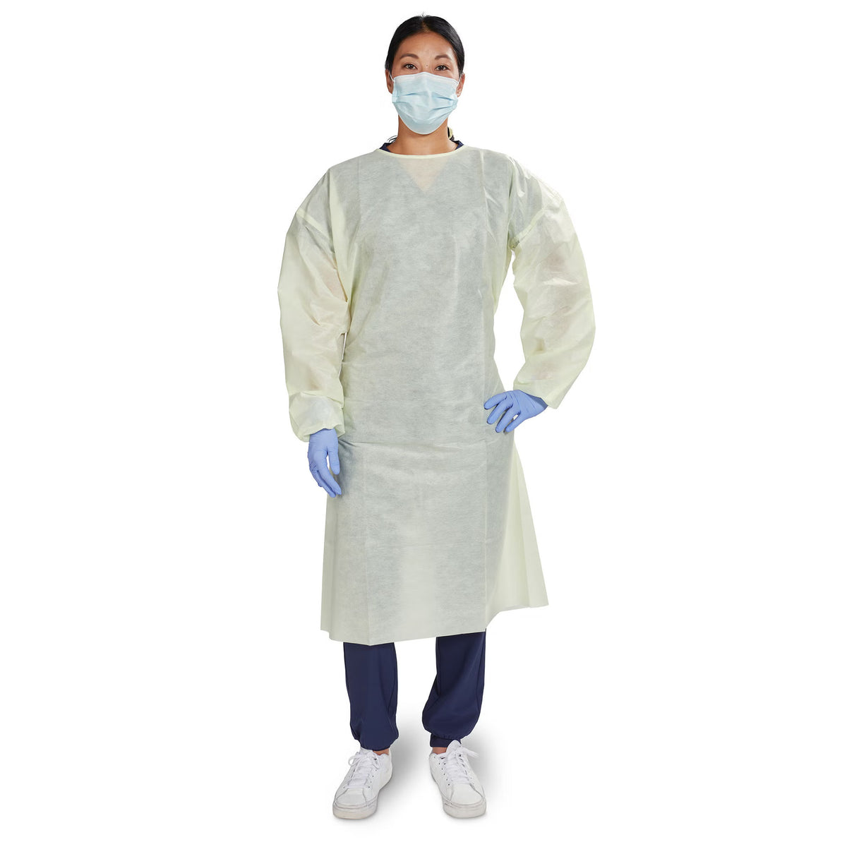 McKesson AAMI Level 2 Isolation Gown, Tie Neck Style, Extra Large, Yellow (Case of 100)