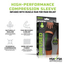 Green Drop Infused Compression Sleeve Knee Support, Small/Medium (48/CS)