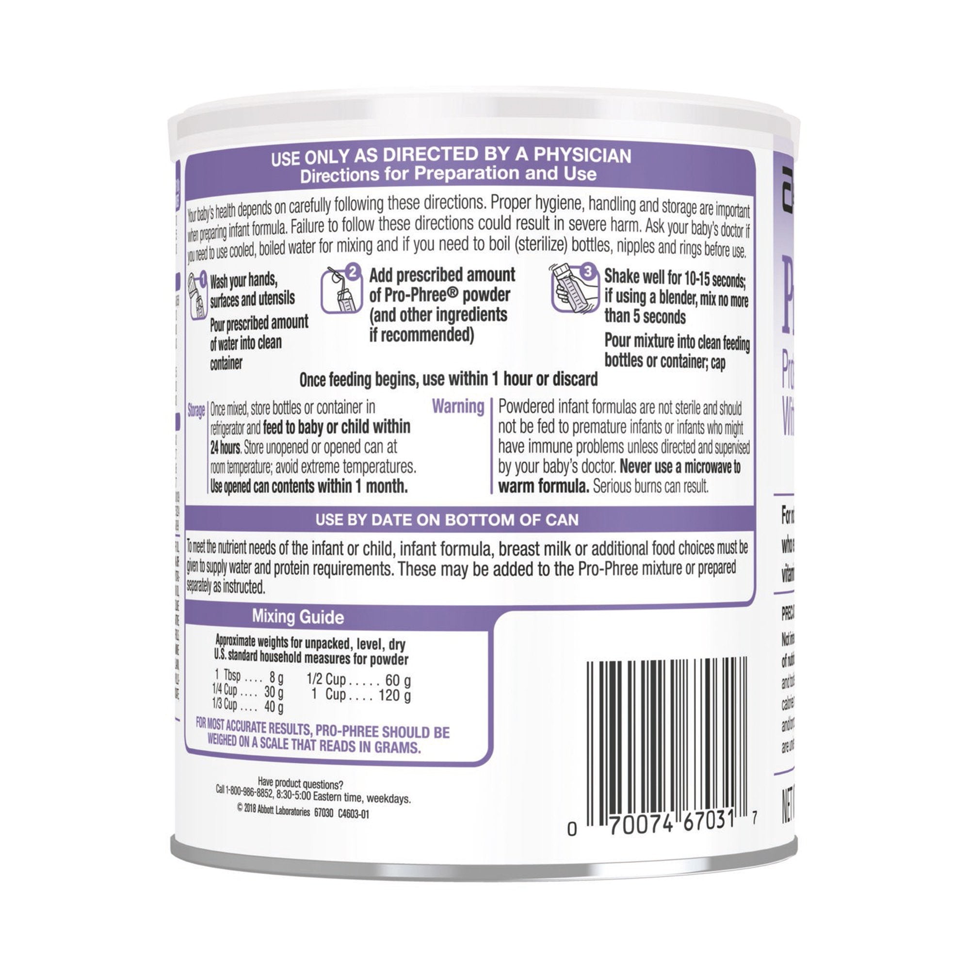 Abbott Nutrition Pro-Phree Protein-Free Energy Module w/ Iron, Vitamins & Minerals, 14.1-oz. Can (6/CS) 