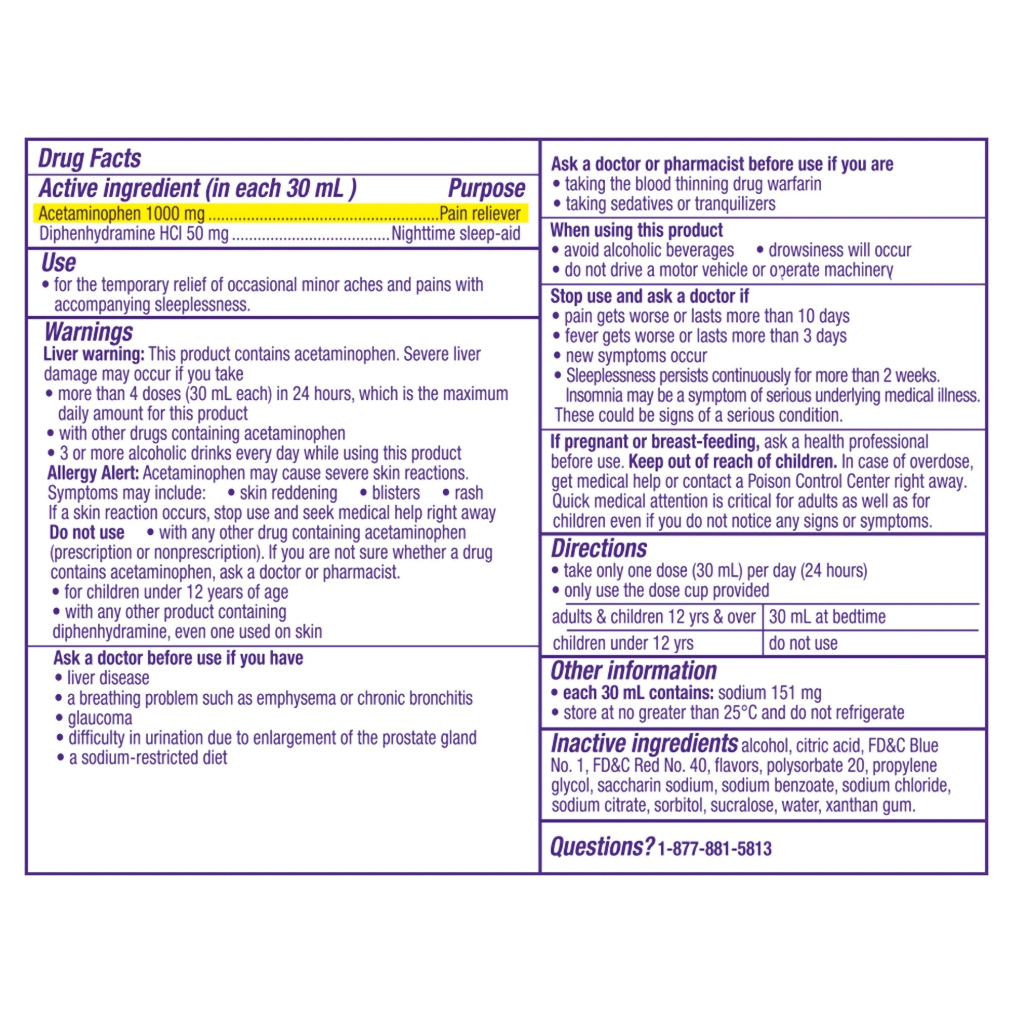 Procter & Gamble ZzzQuil Night Pain Nighttime Sleep-Aid Pain Reliever Liquid, Midnight Berry 