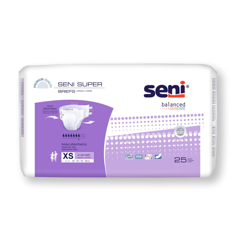 Seni Super Heavy Absorbency Incontinence Brief, Extra Small (75/CS)
