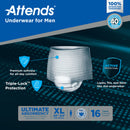 Attends for Men Absorbent Underwear, Heavy Absorbency, X-Large (Case of 64) 