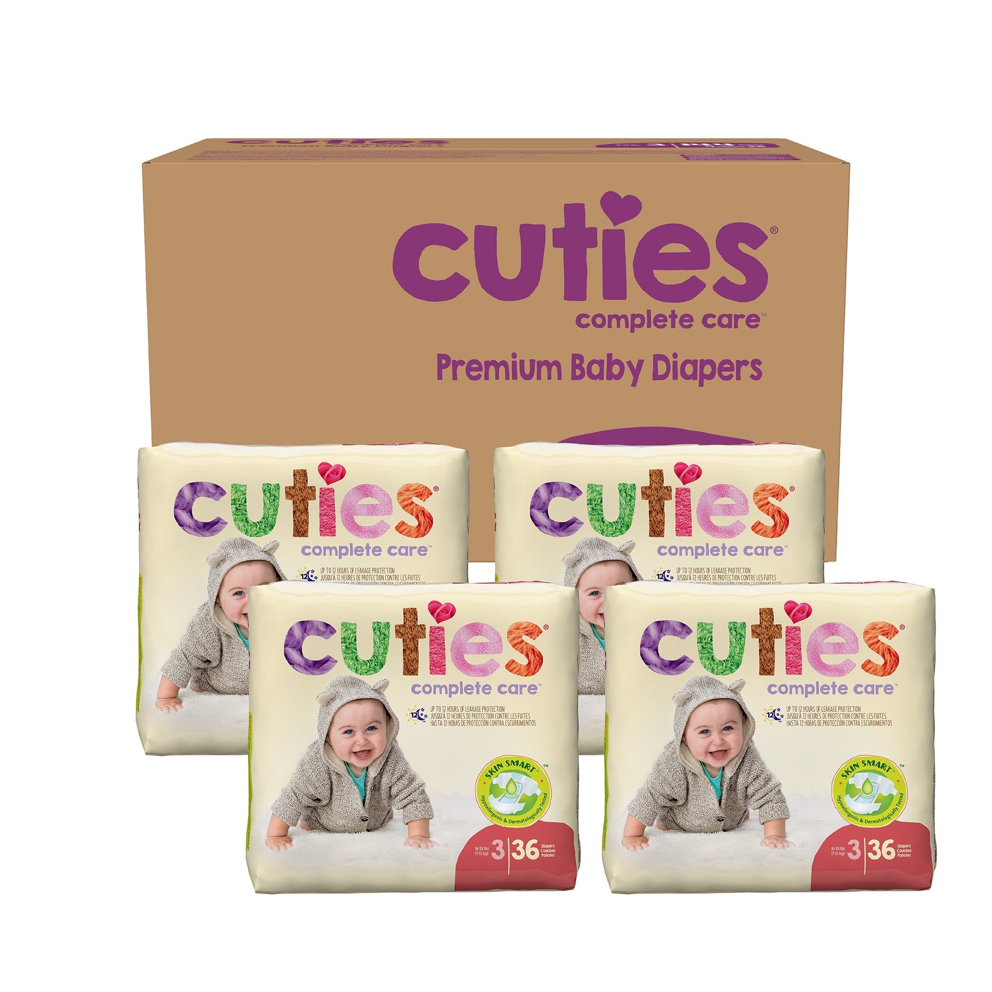 First Quality Products LLC Cuties Premium Diaper, Size 3 (4/CS) 